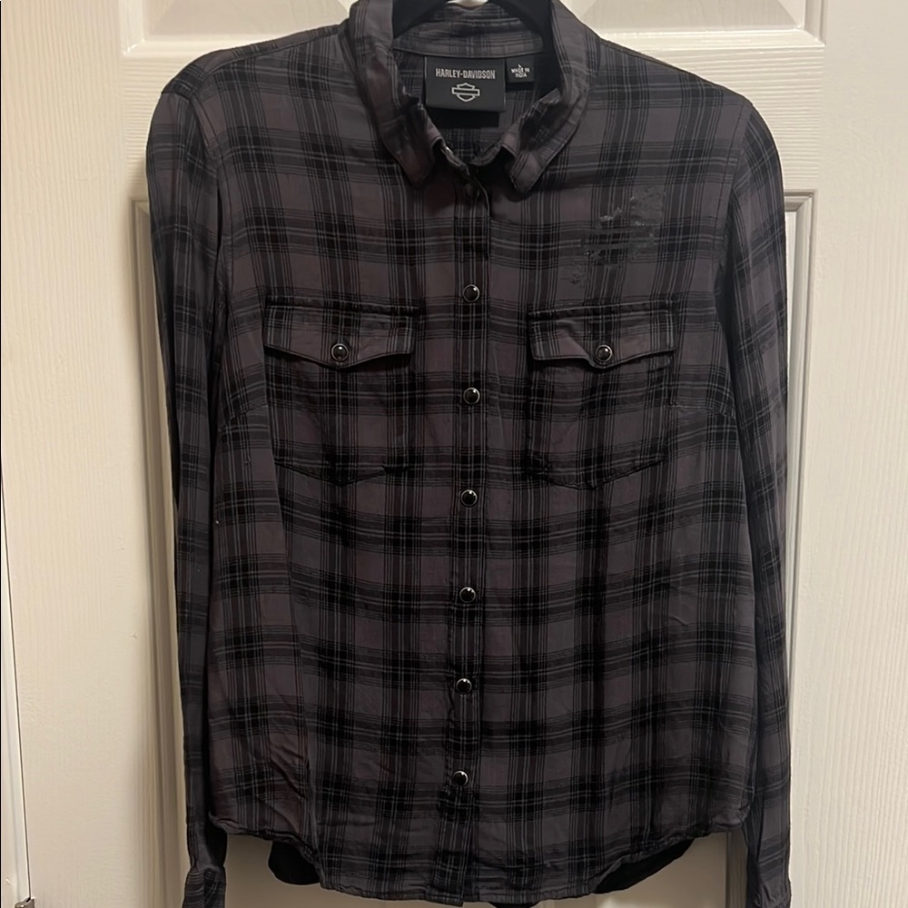Harley-Davidson Women’s Black Plaid Shirt